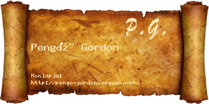 Pengő Gordon névjegykártya